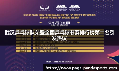 武汉乒乓球队荣登全国乒乓球节奏排行榜第二名引发热议